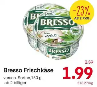 MPreis Bresso Frischkäse versch. Sorten, 150 g, ab 2 billiger Angebot
