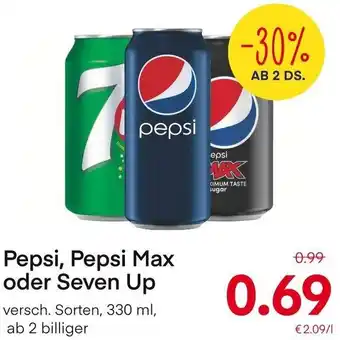 MPreis Pepsi, Pepsi Max oder Seven Up versch. Sorten, 330 ml Angebot
