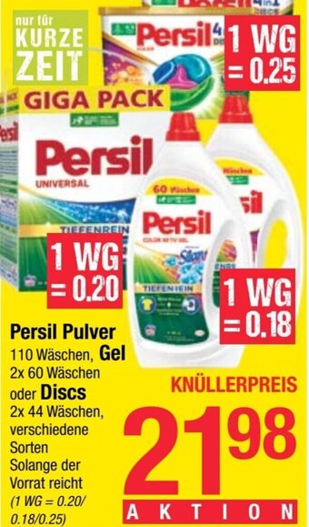 Maximarkt Persil Pulver 110 Wäschen, Gel 2x 60 Wäschen oder Discs 2x 44 Wäschen Angebot