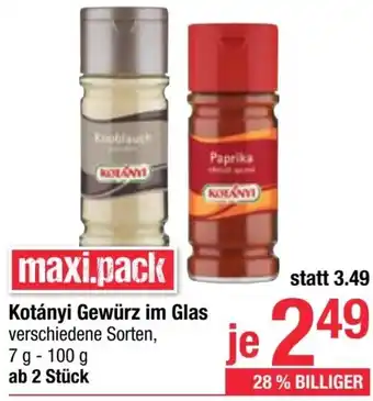 Maximarkt Kotányi Gewürz im Glas verschiedene Sorten, 7 g- 100 g Angebot