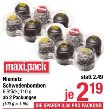 Maximarkt Niemetz Schwedenbomben 6 Stück, 110 g Angebot