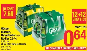 Maximarkt Gösser Märzen, NaturRadler oder Radler 0,0 % 0,33 Liter Angebot
