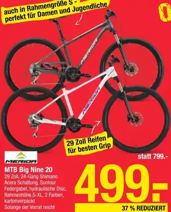 Maximarkt MERIDA MTB Big Nine 20 Angebot