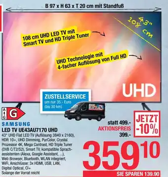 Maximarkt SAMSUNG LED TV UE43AU7170 UHD Angebot