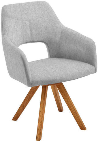 XXXLutz Armlehnstuhl in holz, textil grau, eichefarben Angebot