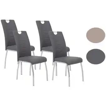 XXXLutz Stuhl-set 4 stück in stahl lederlook Angebot