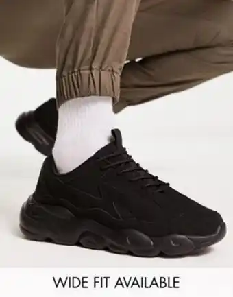 ASOS Asos design – schwarze sneaker mit dicker sohle Angebot