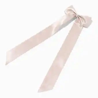 Claire's Taupe satin long tail bow hair clip Angebot
