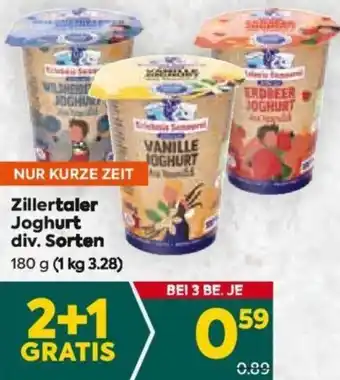 Billa Zillertaler Joghurt div. Sorten 180 g Angebot