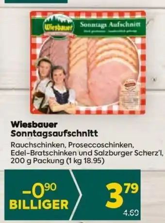 Billa Wiesbauer Sonntags Aufschnitt 200 g Angebot