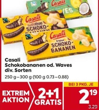 Billa Casali Schokobananen od. Waves div. Sorten 250 g- 300 g Angebot