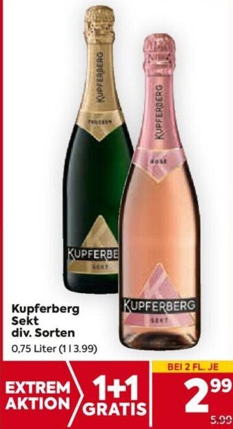 Billa Kupferberg Sekt div. Sorten 0,75 Liter Angebot