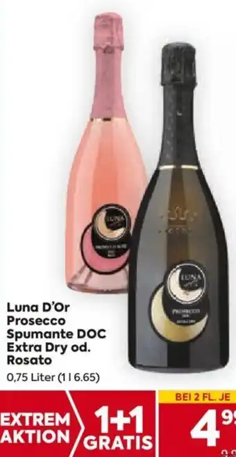 Billa Luna D'Or Prosecco Spumante DOC Extra Dry od. Rosato 0,75 Liter Angebot