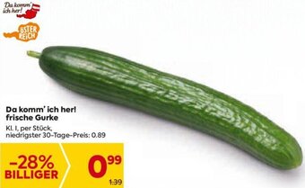 Billa Da komm' ich her! frische Gurke Kl. I, per Stück Angebot