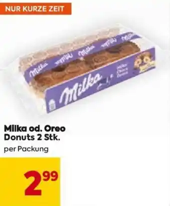 Billa Milka od. Oreo Donuts 2 Stk. per Packung Angebot