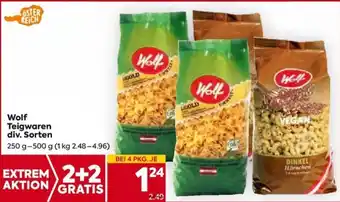 Billa Wolf Teigwaren div. Sorten 250 g - 500 g Angebot