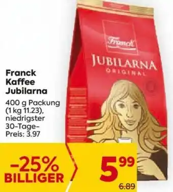 Billa Franck Kaffee Jubilarna 400 g Packung Angebot