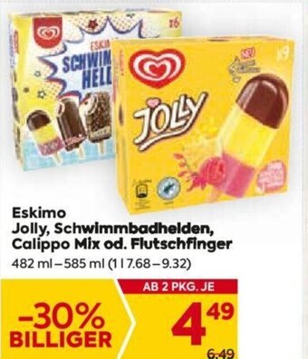 Billa Eskimo Jolly, Schwimmbadhelden, Calippo Mix od. Flutschfinger 482 ml-585 ml Angebot
