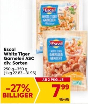 Billa Escal White Tiger Garnelen ASC div. Sorten 250 g -350 g Angebot