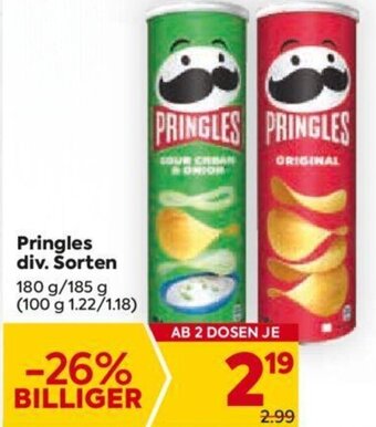 Billa Pringles div. Sorten 180 g/ 185 g Angebot