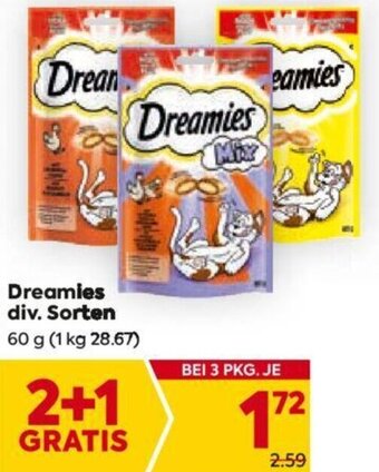 Billa Dreamies div. Sorten 60 g Angebot
