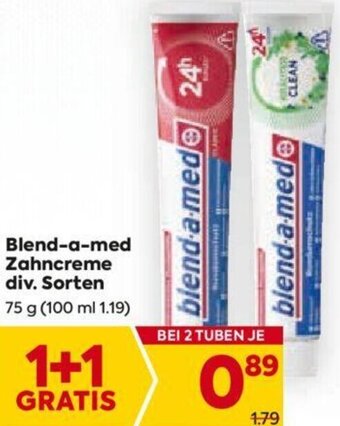 Billa Blend-a-med Zahncreme div. Sorten 75 g Angebot
