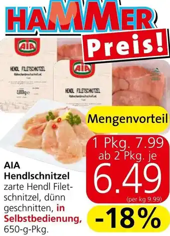 Eurospar AIA Hendlschnitzel 650 g Angebot
