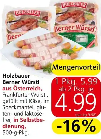 Eurospar Holzbauer Berner Würstl 500-g-Pkg. Angebot