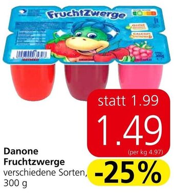 Eurospar Danone Fruchtzwerge verschiedene Sorten, 300 g Angebot