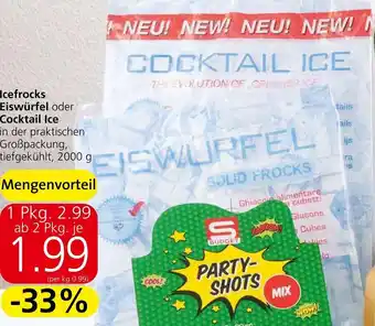 Eurospar Icefrocks Eiswürfel oder Cocktail Ice 2000 g Angebot