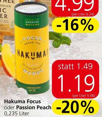 Eurospar Hakuma Focus oder Passion Peach 0,235 Liter Angebot