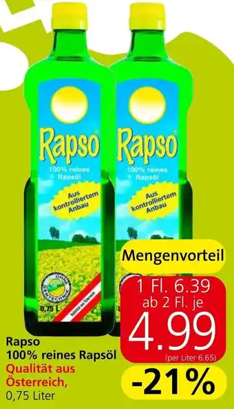 Eurospar Rapso 100% reines Rapsöl Angebot