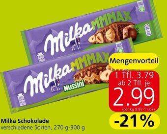 Eurospar Milka Schokolade verschiedene Sorten, 270 g-300 g Angebot