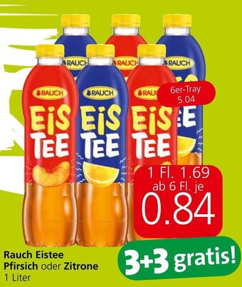 Eurospar Rauch Eistee Pfirsich oder Zitrone 1 Liter Angebot