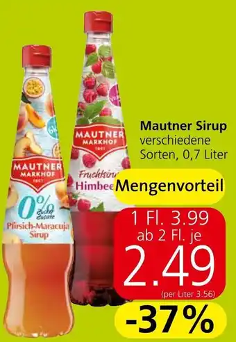 Eurospar Mautner Sirup verschiedene Sorten, 0,7 Liter Angebot