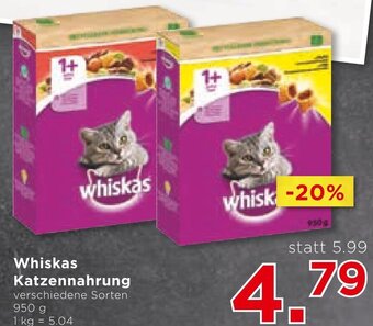 Unimarkt Whiskas Katzennahrung verschiedene Sorten 950 g Angebot