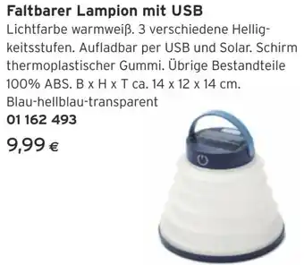 Tchibo Eduscho Faltbarer Lampion mit USB B x H x T ca. 14 x 12 x 14 cm. Angebot