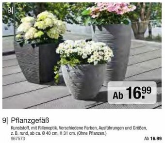 Hagebau 91 Pflanzgefäß ca. Ø 40 cm, H 31 cm. (Ohne Pflanzen.) 967573 Angebot