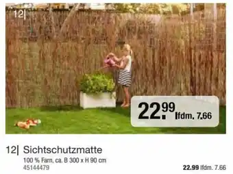 Hagebau Sichtschutzmatte 100% Farn, ca. B 300 x H 90 cm 45144479 Angebot