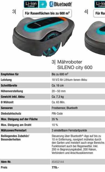 Hagebau Mähroboter SILENO city 600 Angebot