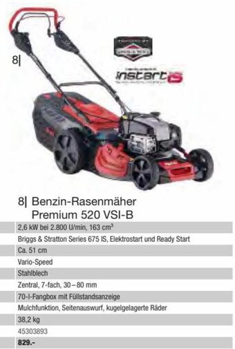 Hagebau Benzin-Rasenmäher Premium 520 VSI-B Angebot