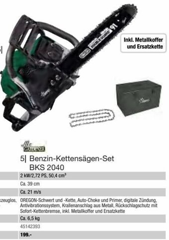 Hagebau Mr. Gardener  Benzin-Kettensägen-Set BKS 2040 Angebot