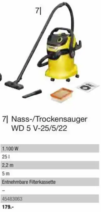 Hagebau Kärcher Nass-/Trockensauger WD 5 V-25/5/22 Angebot