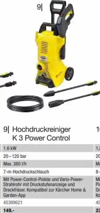 Hagebau Kärcher Hochdruckreiniger K 3 Power Control Angebot