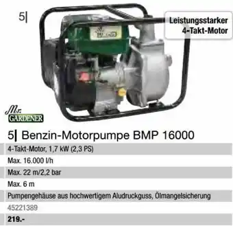 Hagebau Mr. GARDENER Benzin-Motorpumpe BMP 16000 Angebot