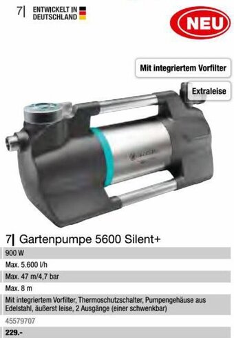 Hagebau Gardena  Gartenpumpe 5600 Silent+ Angebot