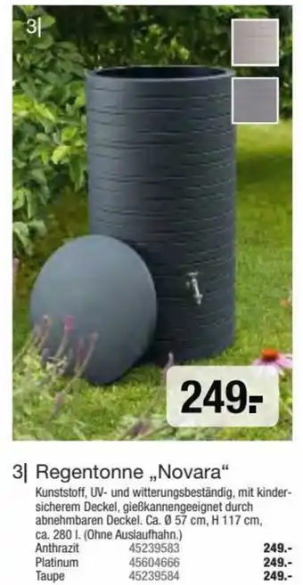 Hagebau Regentonne „Novara" Anthrazit Angebot