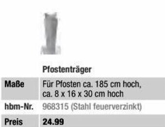 Hagebau Pfostenträger Angebot