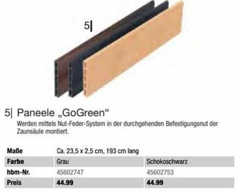 Hagebau Paneele ,,GoGreen" Angebot