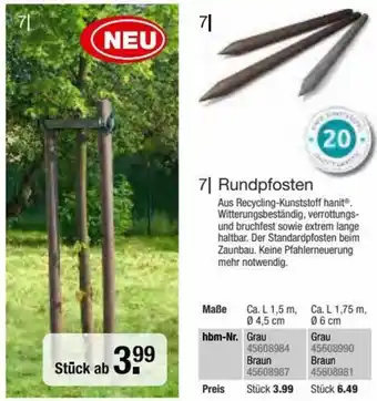 Hagebau Rundpfosten Stück Angebot